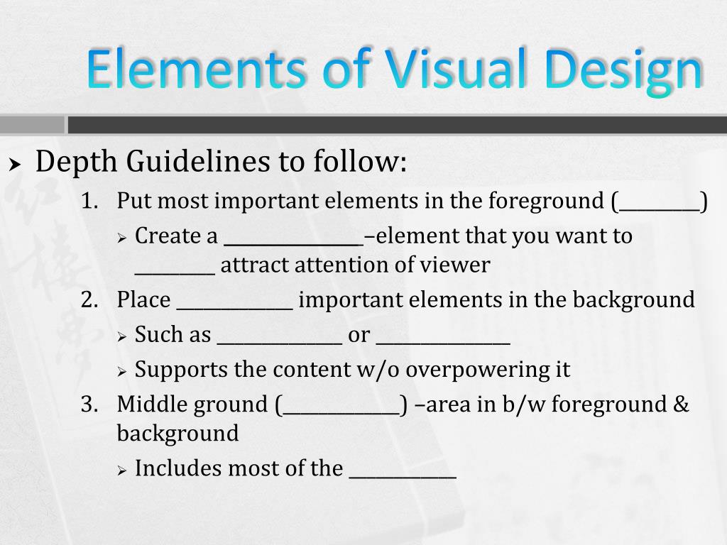 design elements of visual presentation