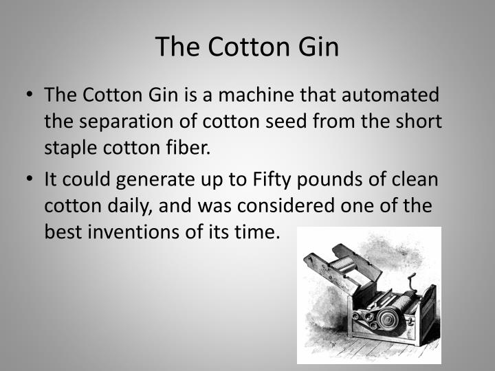 PPT Eli Whitney and the Cotton Gin 1793 PowerPoint Presentation ID3175556