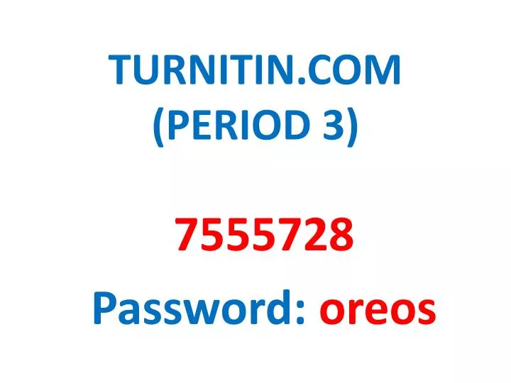 turnitin id turnitin id