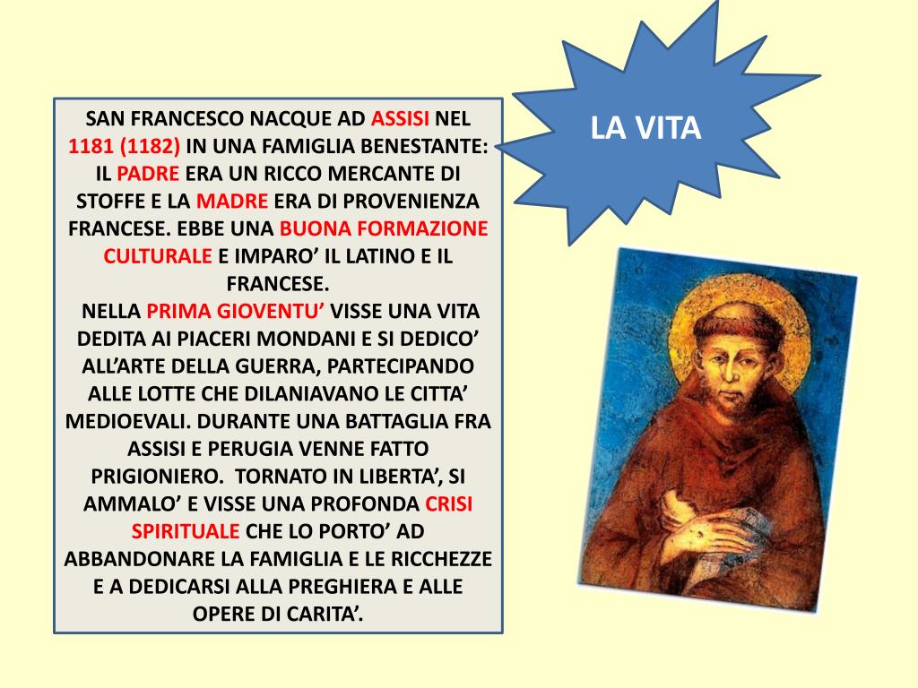 PPT - SAN FRANCESCO D’ASSISI E IL CANTICO DELLE CREATURE PowerPoint