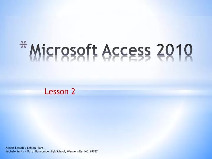 powerpoint presentation on ms access 2010