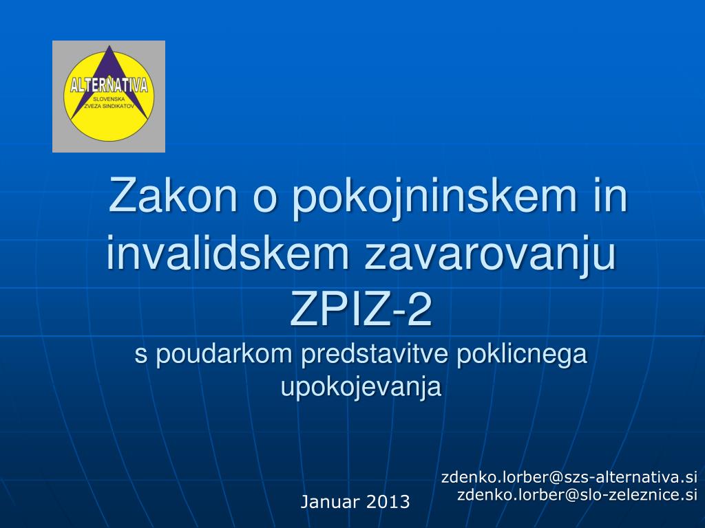 PPT - zdenko.lorber@szs - alternativa.si PowerPoint Presentation, free  download - ID:3177330