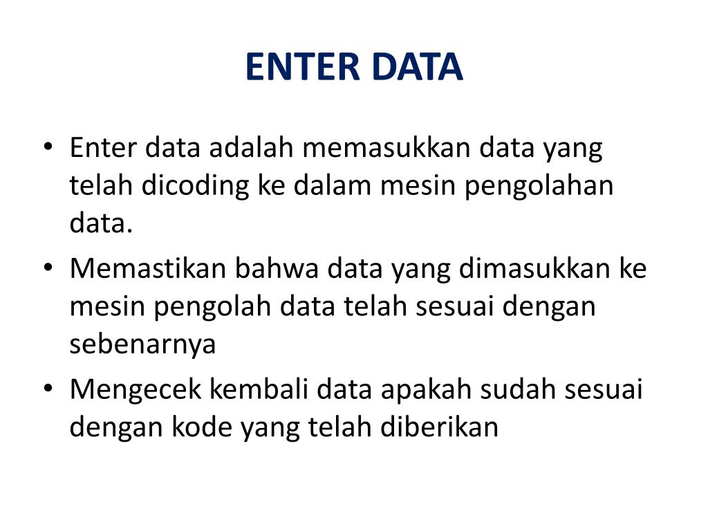 Enter the data