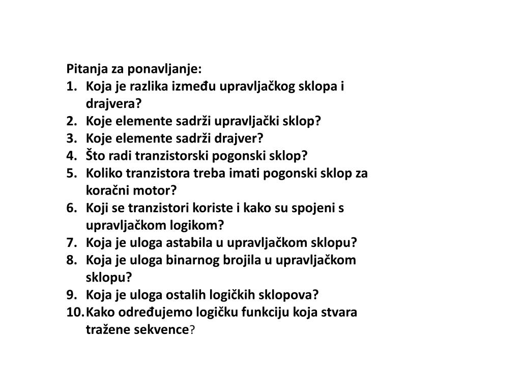 PPT - Upravljacki sklopovi za koracni motor PowerPoint Presentation ...