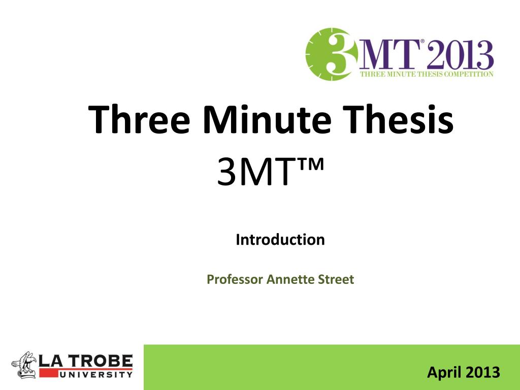 three minute thesis evolution