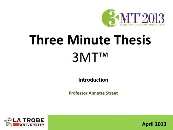 3 minutes presentation slide