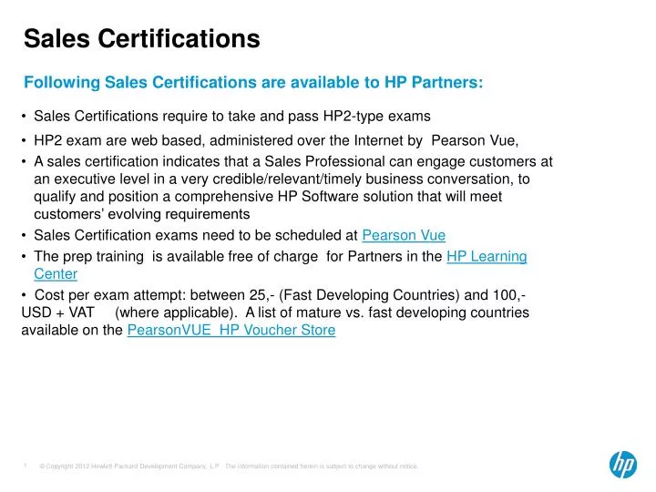 sales certifications n.