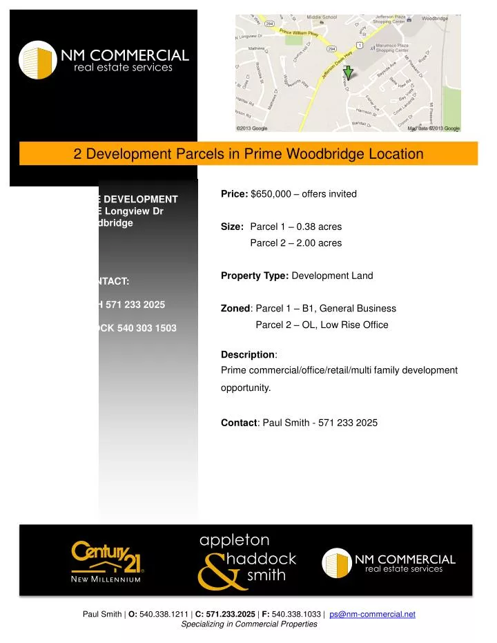 PPT WOODBRIDGE DEVELOPMENT 13811391 E Longview Dr Woodbridge CONTACT