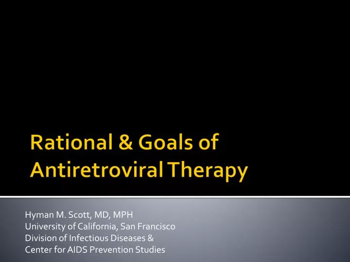 PPT Rational Goals Of Antiretroviral Therapy PowerPoint 