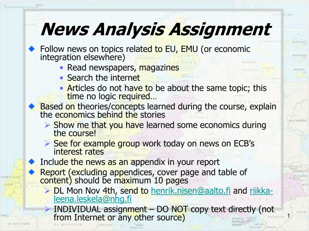 news analysis assignment