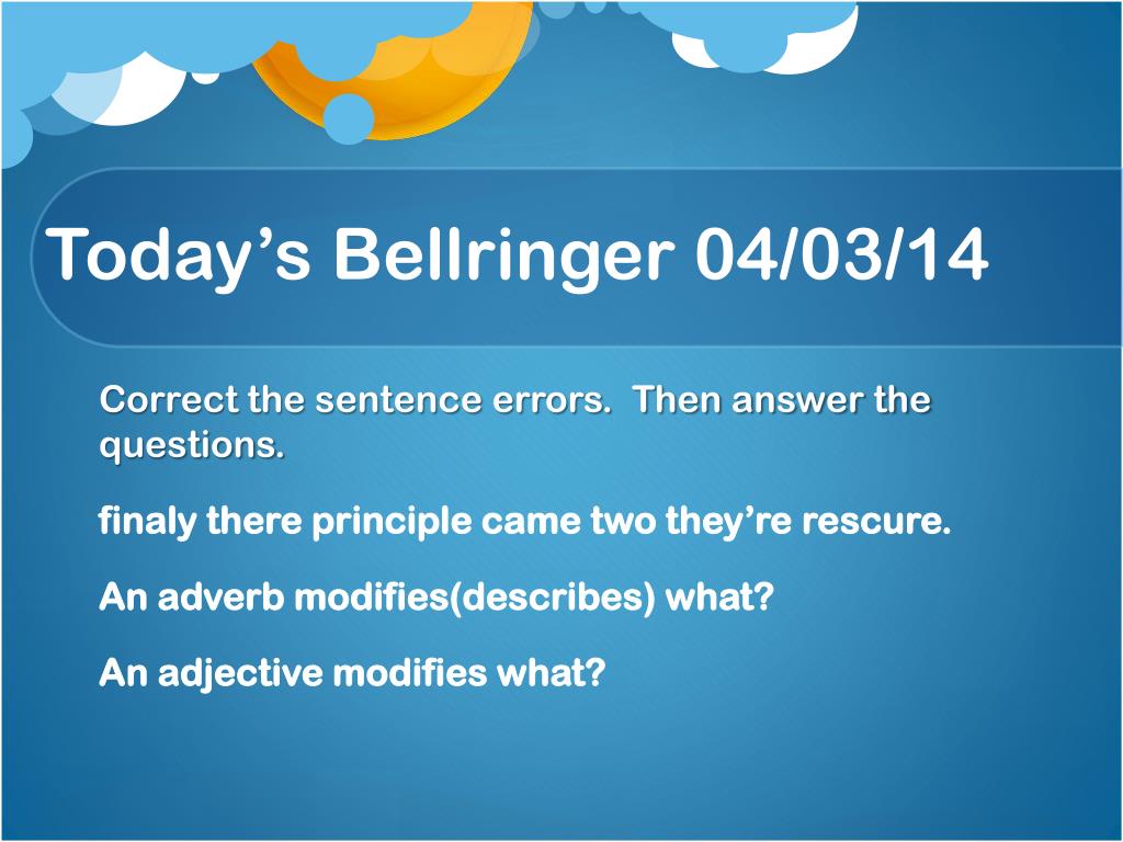 PPT - Today's Bellringer 04/03/ 14 PowerPoint Presentation, free