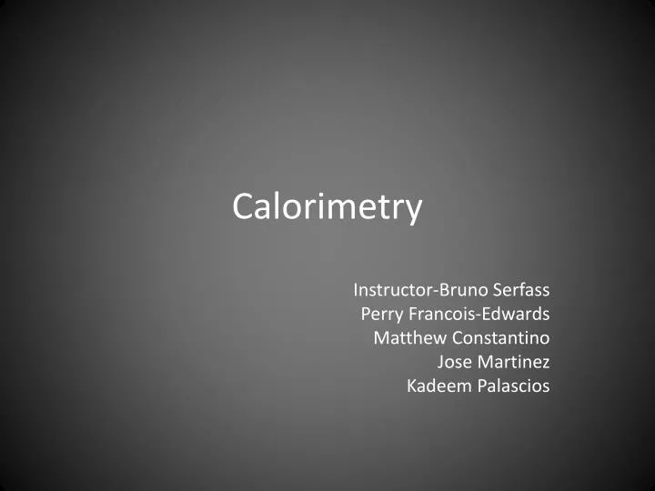 calorimetry n.