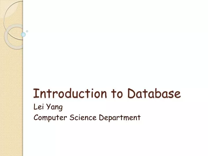 PPT - Introduction to Database PowerPoint Presentation, free download ...