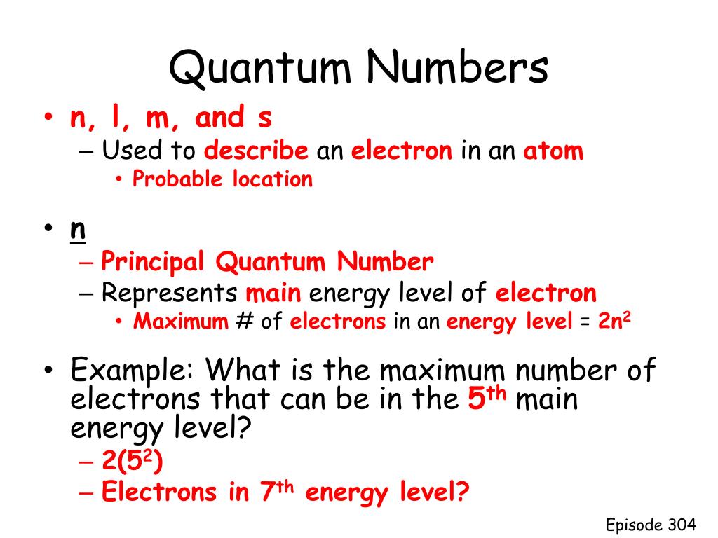 PPT Quantum Numbers PowerPoint Presentation, free download ID3181772