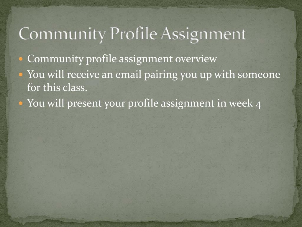 community profile assignment