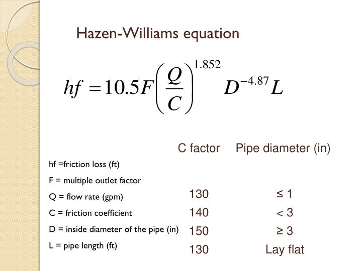 hazen williams pressure drop calculator hazen williams pressure drop calculator