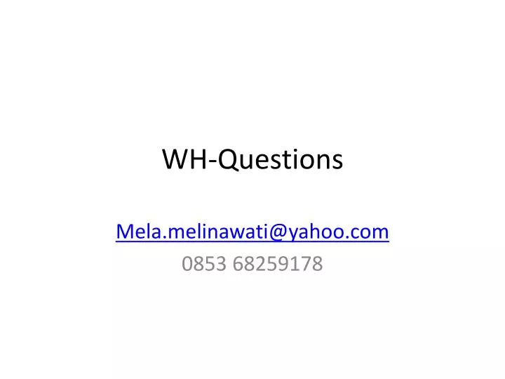wh questions n.