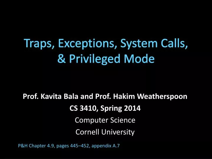 traps exceptions system calls privileged mode n.