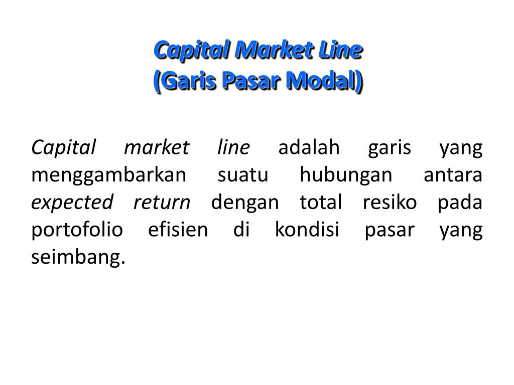 Marketing lines. Capital Market line. Security Market line.