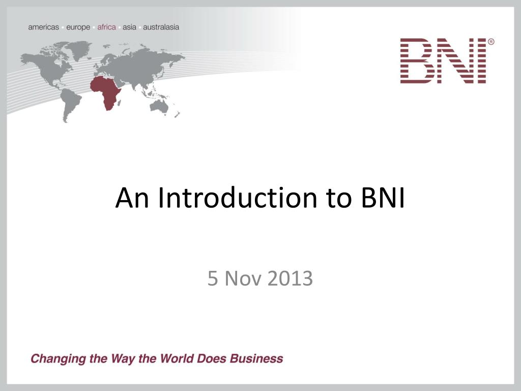 bni presentation introduction
