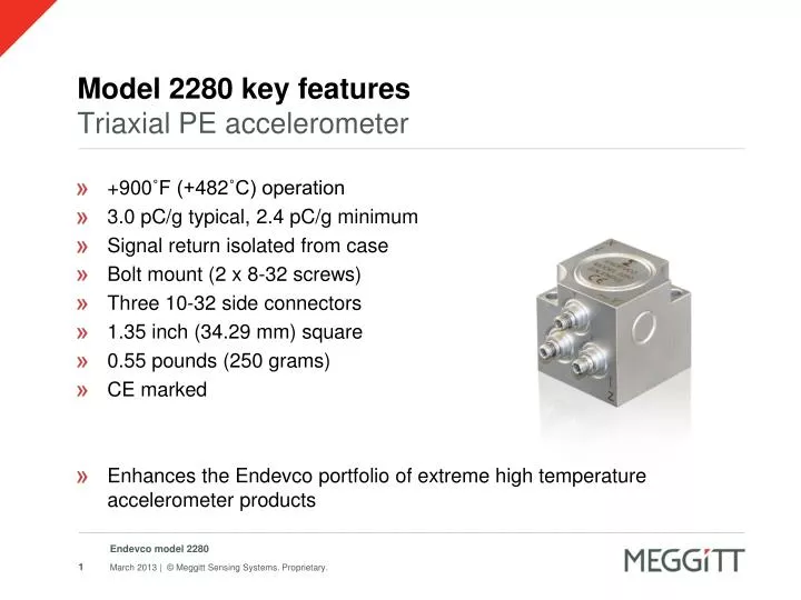 PPT - Model 2280 key features Triaxial PE accelerometer PowerPoint ...