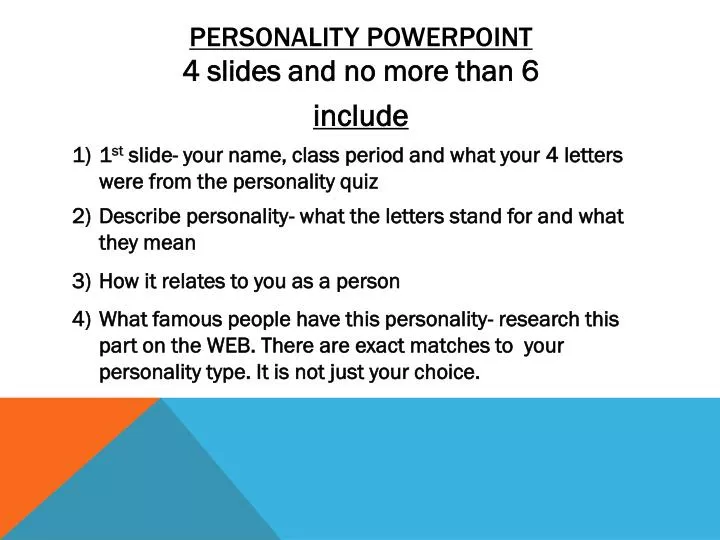 presentation about personality
