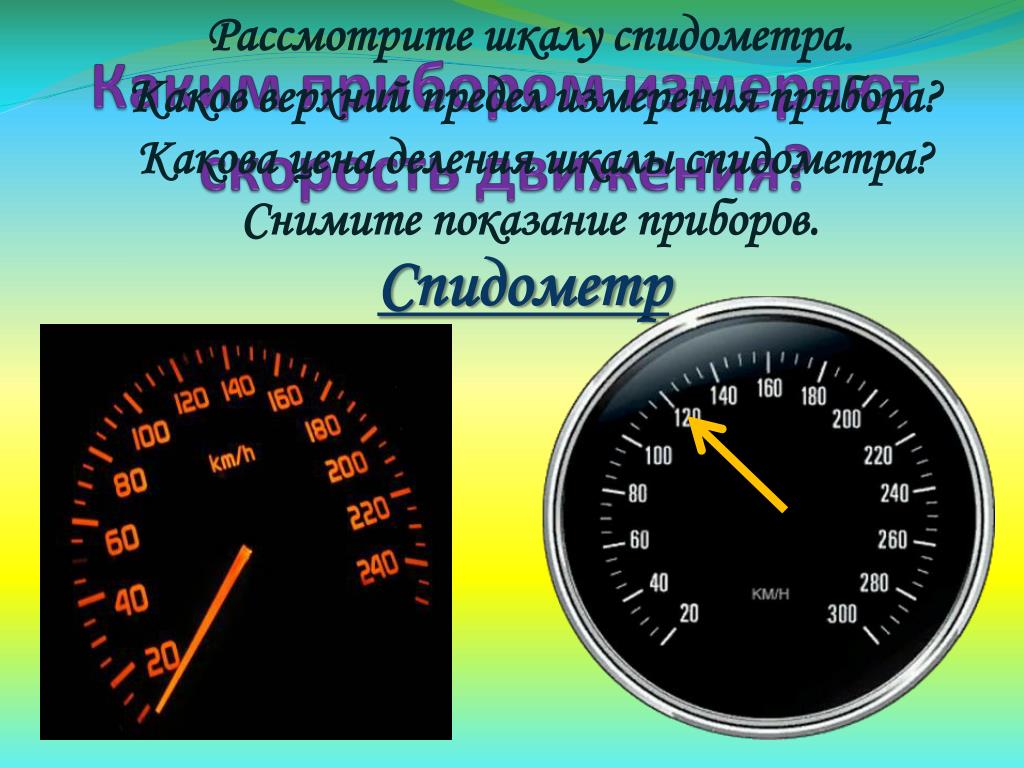 Измерить скорость в c. Измерительные приборы спидометр. Спидометр это прибор для измерения. Спидометр шкала деления. Прибор показания скорости в автомобиле.