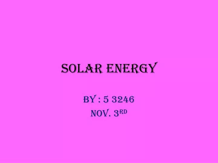 solar energy n.