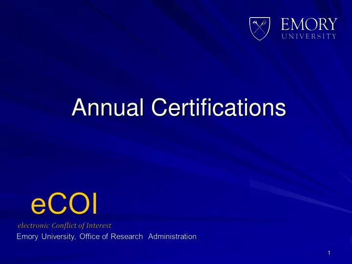 annual certifications n.