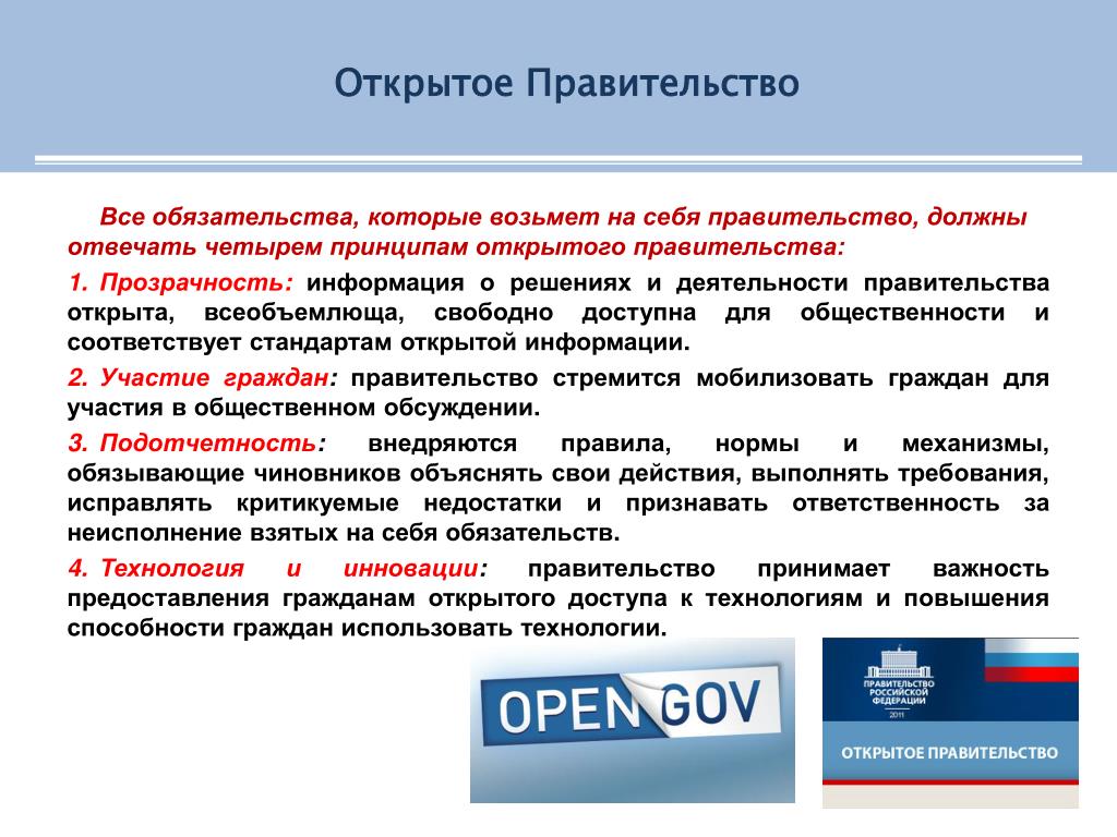 Организация открытое правительство