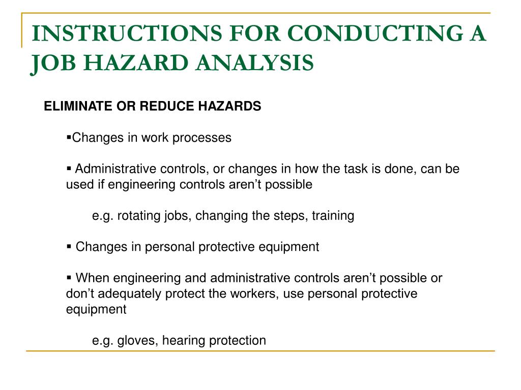 Process of conducting a job hazard analysis