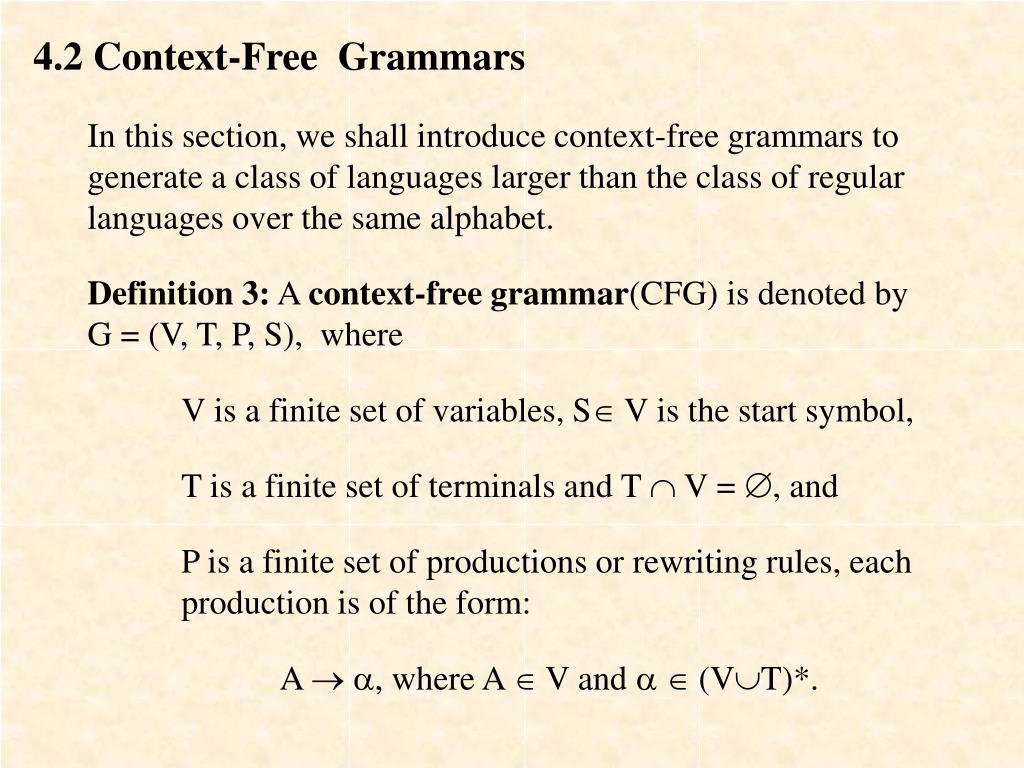 give context free grammars generating the following languages 2.6