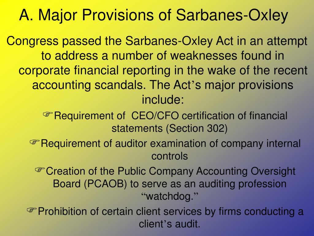 Sarbanes oxley manager job description