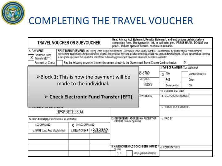 travel voucher direct army