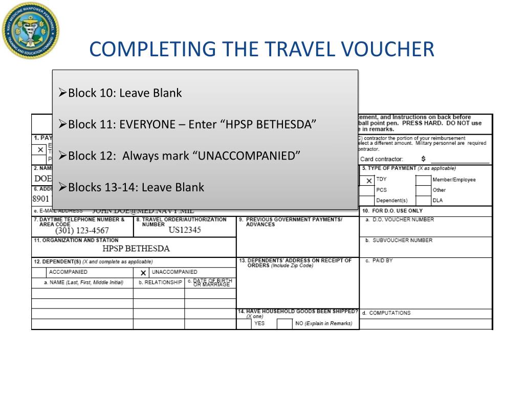 army travel voucher example