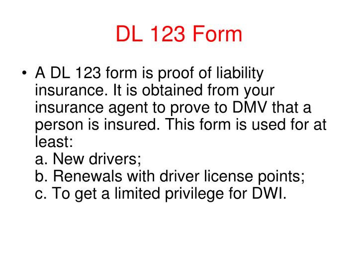 ppt the purpose of driver licensing powerpoint presentation id dl123 form insurance