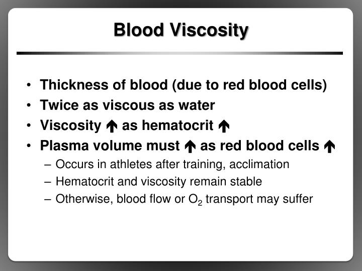 blood viscosity units
