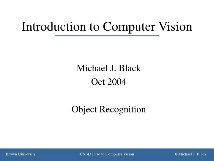 PPT - Introduction to Computer Vision PowerPoint Presentation, free ...