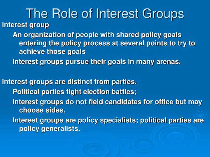 what is the role of an interest group