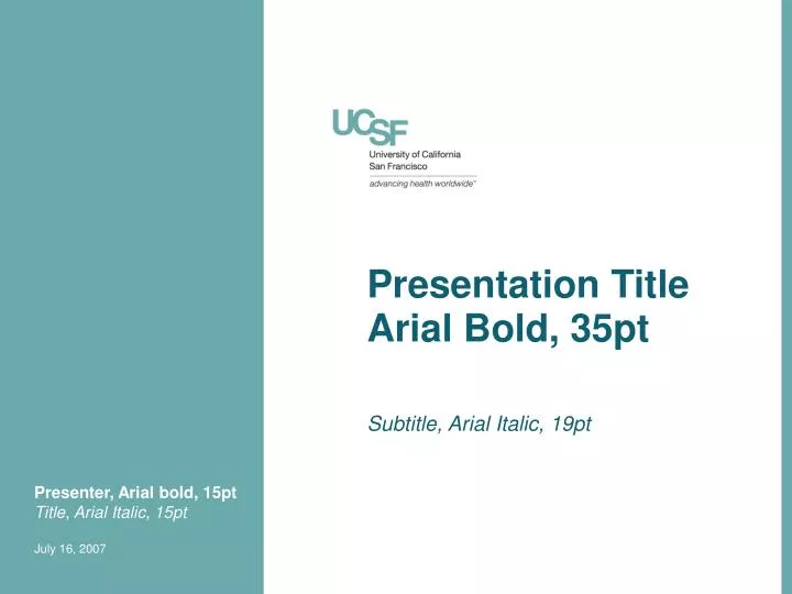 presentation title arial bold 35pt n.