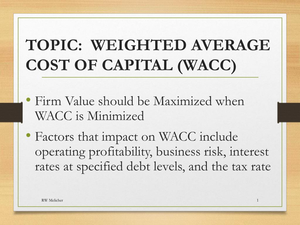 Weighted average cost of capital