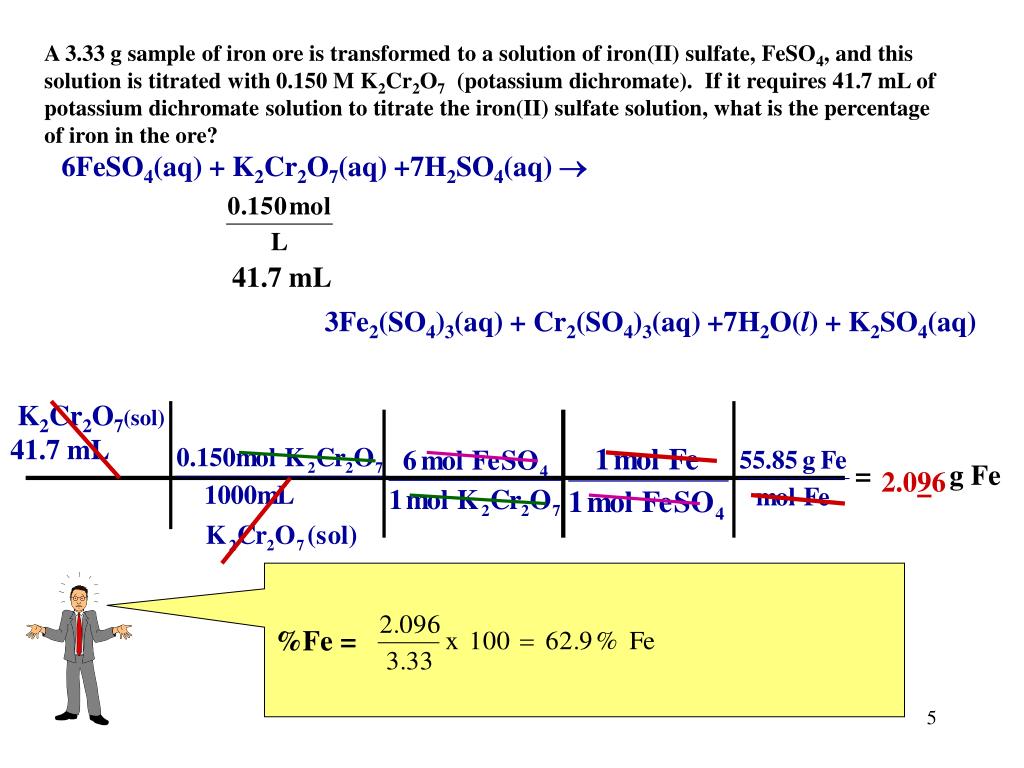 PPT - 6FeSO 4 (aq) + K 2 Cr 2 O 7 (aq) +7H 2 SO 4 (aq) PowerPoint ...