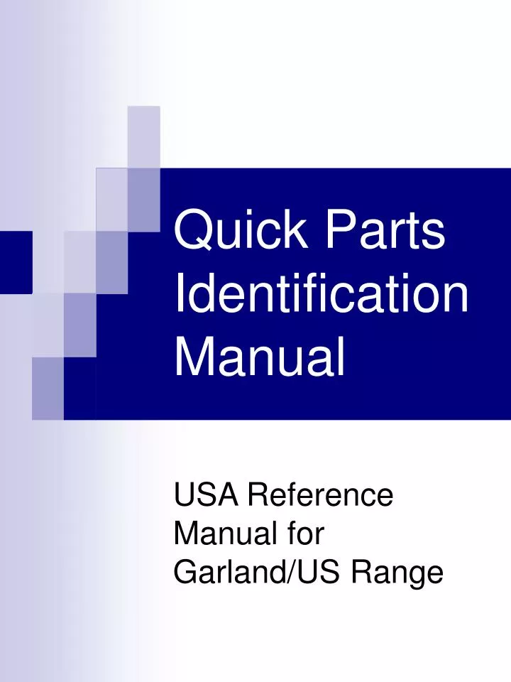 PPT Quick Parts Identification Manual PowerPoint Presentation, free