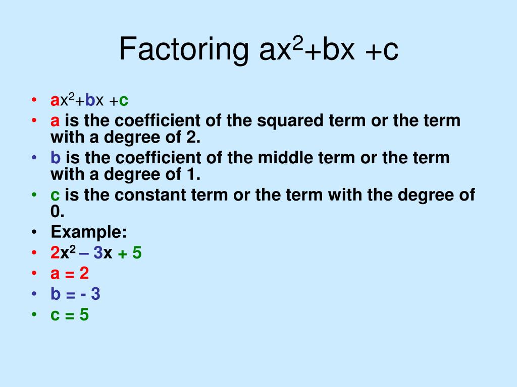 Factoring X2 Bx C Worksheet