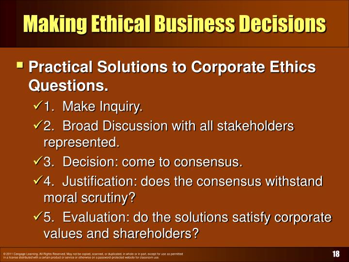 Examples Of Ethical Business Decisions PPT - Ethics and Business Decision Making PowerPoint Presentation - ID