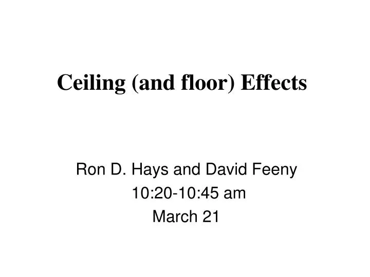 Ppt Ceiling And Floor Effects Powerpoint Presentation