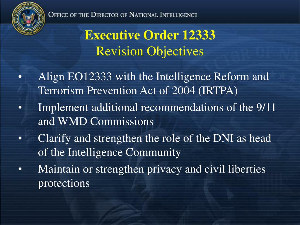 PPT Executive Order 12333 United States Intelligence Activities