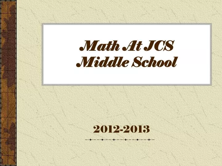 math at jcs middle school n.
