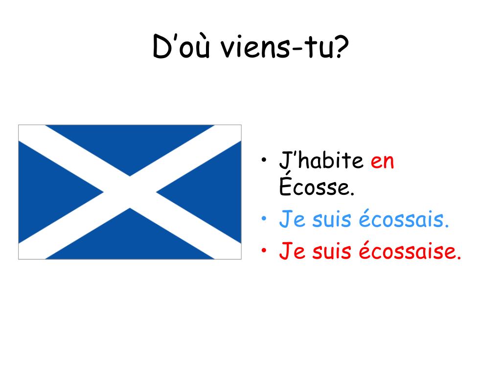 Tu Viens D Où En Anglais