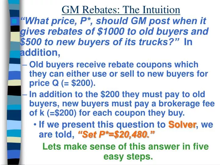 PPT GM Rebates The Intuition PowerPoint Presentation Free Download 